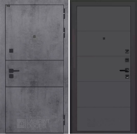 Входная дверь INFINITY 13 - Графит софт | Современная MDF панель 10 мм с наличником, цвет 