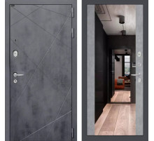 Входная дверь LOFT с Зеркалом Максимум - Бетон светлый