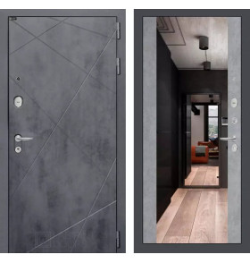 Входная дверь LOFT с Зеркалом Максимум - Бетон светлый