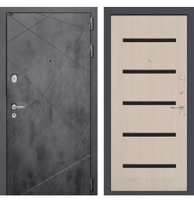 Входная дверь LOFT 01 - Беленый дуб, стекло черное