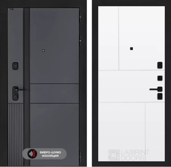 Входная дверь EVOLAB 21 - Белый софт | Фрезерованная МДФ панель 10 мм, цвет 