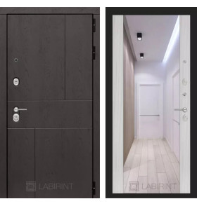 Входная дверь URBAN с Зеркалом Максимум - Сандал белый