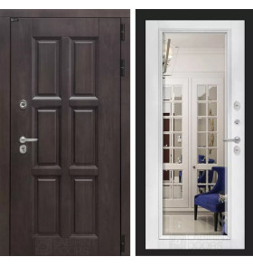 Входная дверь Лондон с зеркалом Фацет - Белый софт