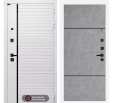 Входная дверь ROYAL 25 - Бетон светлый, черный молдинг