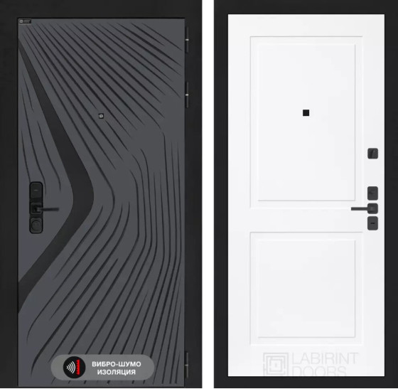 Входная дверь LEOLAB 11 - Белый софт | Фрезерованная МДФ панель 10 мм, цвет 