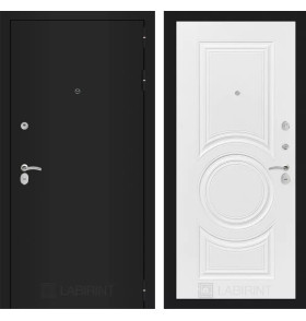 Входная дверь CLASSIC шагрень черная 23 - Белый софт