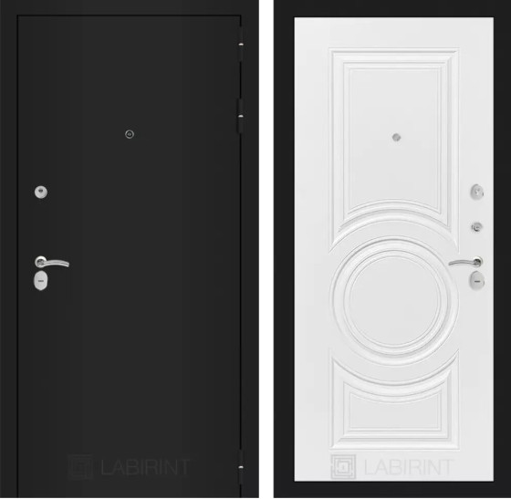 Входная дверь CLASSIC шагрень черная 23 - Белый софт | Металл с практичным покрытием 