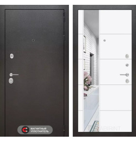 Входная дверь SILVER с Зеркалом 19 - Белый софт