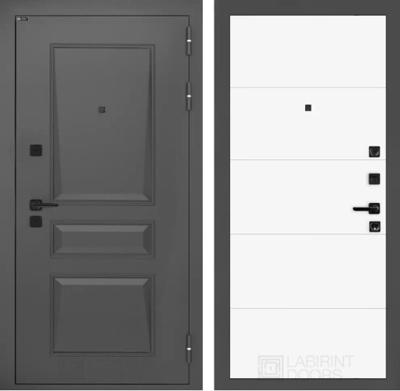 Входная дверь Орлеан 13 - Белый софт | Металлическая отделка методом давления на полотне