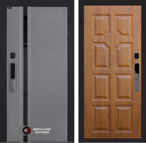 Входная дверь Пиано Смарт 2.0 панель 17 - Золотой дуб | Фрезерованная МДФ панель 10 мм, цвет 