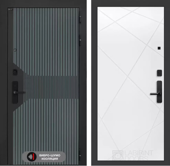 Входная дверь Смартлаб 24 - Белый софт | Фрезерованная МДФ панель 10 мм, цвет 