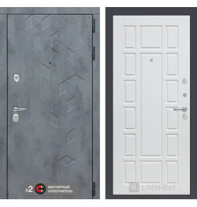 Входная дверь Бетон 12 - Белое дерево