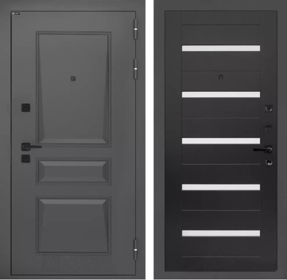 Входная дверь Орлеан 01 - Венге, стекло белое | Металлическая отделка методом давления на полотне