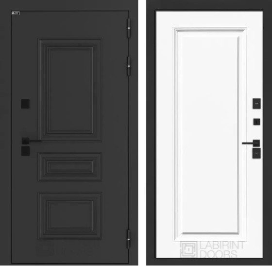 Входная дверь Аляска Лайт 27 - Эмаль RAL 9003 | Металлическая отделка методом давления на полотне