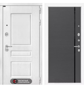 Входная дверь VERSAL 22 - Графит софт, черная вставка