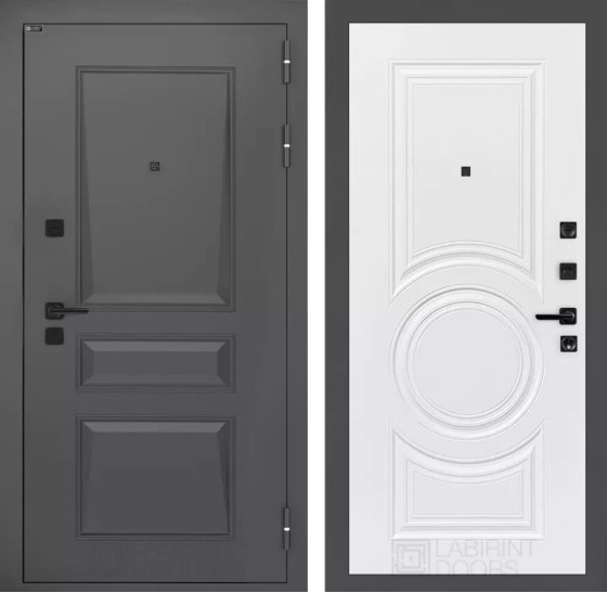 Входная дверь Орлеан 23 - Белый софт | Металлическая отделка методом давления на полотне