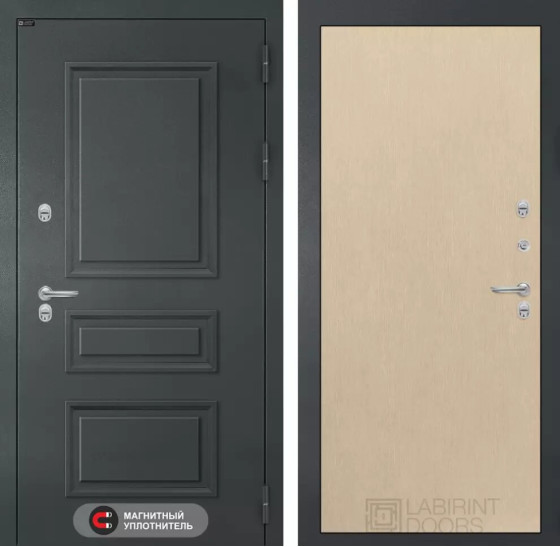 Входная дверь Атлантик 05 - Венге светлый | Металлическая отделка 3D филенка