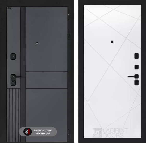 Входная дверь EVOLAB 24 - Белый софт | Фрезерованная МДФ панель 10 мм, цвет 