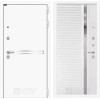 Входная дверь Лайн WHITE 31 - Белый софт, зеркальная вставка с тонировкой | Металл с покрытием 