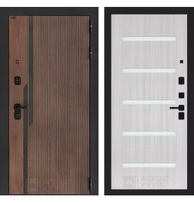 Входная дверь KARMINA 01 - Сандал белый, стекло белое