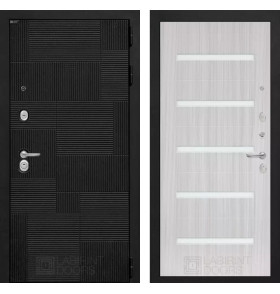 Входная дверь PAZL 01 - Сандал белый, стекло белое