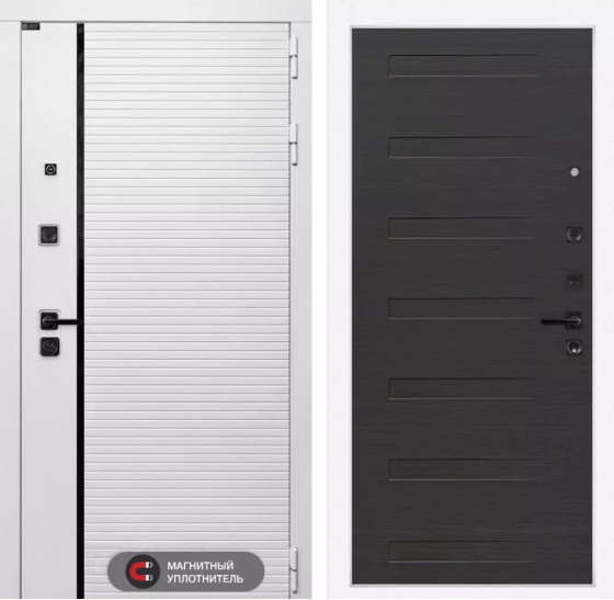 Входная дверь ROYAL 14 - Эковенге горизонтальный | Декоративная MDF панель 10 мм с наличниками, цвет 