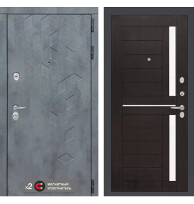 Входная дверь Бетон 02 - Венге, стекло белое