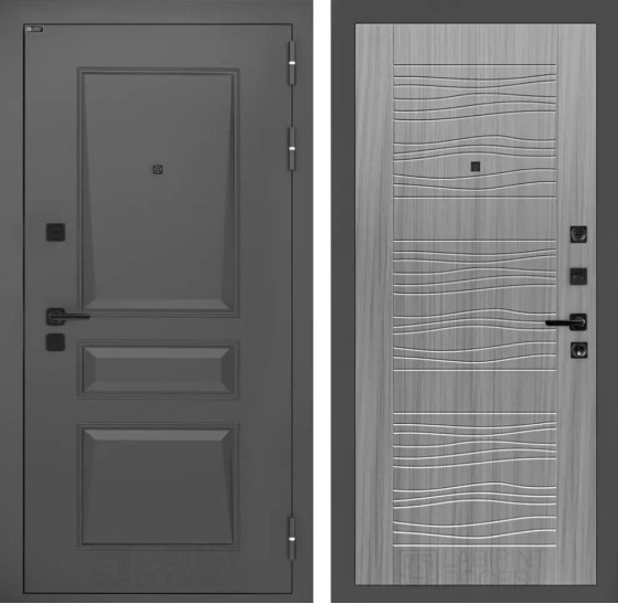 Входная дверь Орлеан 06 - Сандал серый | Металлическая отделка методом давления на полотне