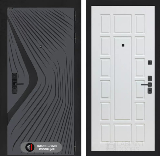 Входная дверь LEOLAB 12 - Белое дерево | Фрезерованная МДФ панель 10 мм, цвет 