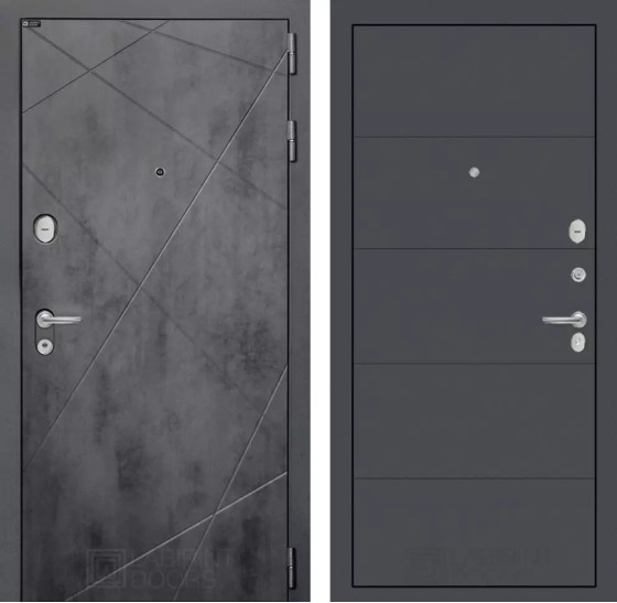 Входная дверь LOFT 13 - Графит софт | Фрезерованная декоративная MDF панель 10 мм, цвет 