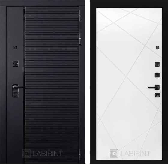 Входная дверь PIANO 24 - Белый софт | Декоративная MDF панель 10 мм с наличниками, цвет 