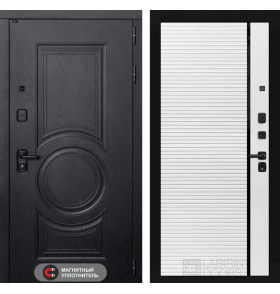 Входная дверь GRAND 22 - Белый софт, черная вставка