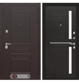 Входная дверь Мегаполис 02 - Венге, стелко белое