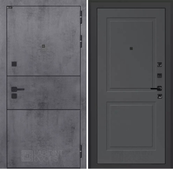 Входная дверь INFINITY 11 - Графит софт | Современная MDF панель 10 мм с наличником, цвет 