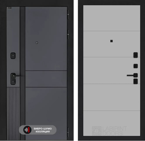 Входная дверь EVOLAB 13 - Грей софт | Фрезерованная МДФ панель 10 мм, цвет 