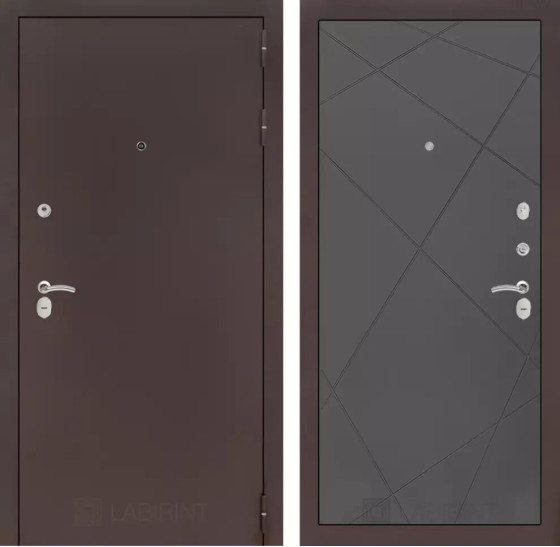 Входная дверь CLASSIC антик медный 24 - Графит софт | Металл с практичным покрытием 