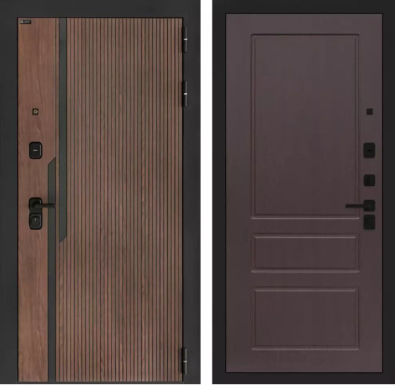 Входная дверь KARMINA 03 - Орех премиум | Фрезерованная МДФ панель 10 мм, цвет 