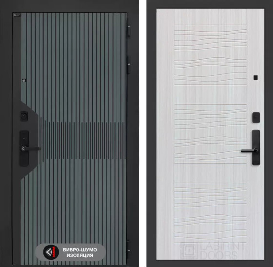 Входная дверь Смартлаб 06 - Сандал белый | Фрезерованная МДФ панель 10 мм, цвет 