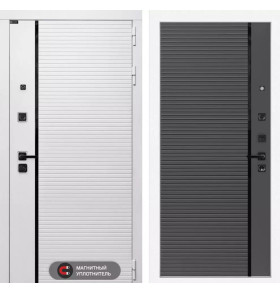 Входная дверь ROYAL 22 - Графит софт, черная вставка