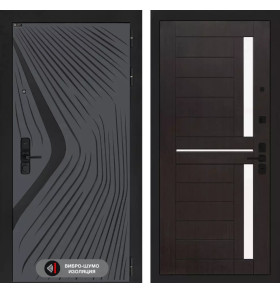 Входная дверь LEOLAB 02 - Венге, стекло белое