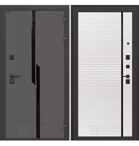 Входная дверь CARBON 22 - Белый софт, черная вставка