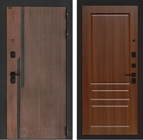 Входная дверь KARMINA 03 - Орех бренди | Фрезерованная МДФ панель 10 мм, цвет 