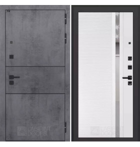 Входная дверь INFINITY 31 - Белый софт, зеркальная вставка с тонировкой