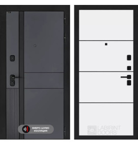 Входная дверь EVOLAB 25 - Белый софт, черный молдинг