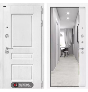 Входная дверь VERSAL с зеркалом Панорама - Белый софт