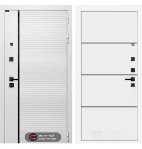 Входная дверь ROYAL 25 - Белый софт, черный молдинг