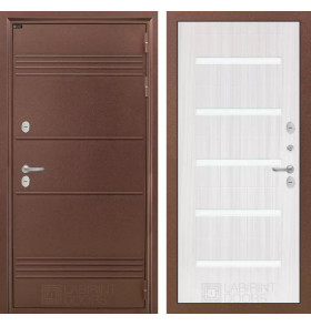 Входная дверь Термо Лайт 01 - Сандал белый, стекло белое