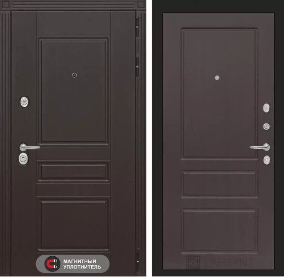 Входная дверь Мегаполис 03 - Орех премиум | Декоративная MDF панель 10 мм с фрезерованным наличником, цвет 