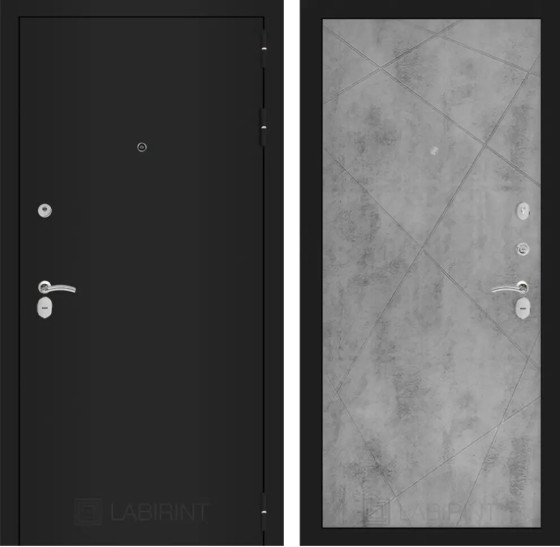Входная дверь CLASSIC шагрень черная 24 - Бетон светлый | Металл с практичным покрытием 