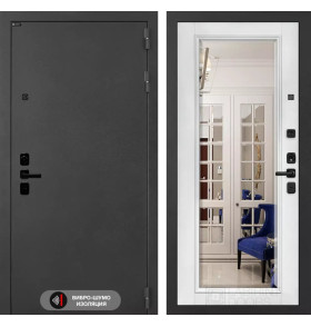 Входная дверь ACUSTICLAB с Зеркалом Фацет - Белый софт